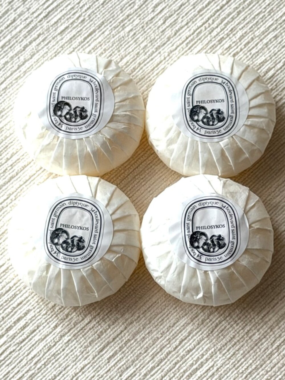 Diptyque Philosykos triple-milled hand soap, 45g each, set of 4